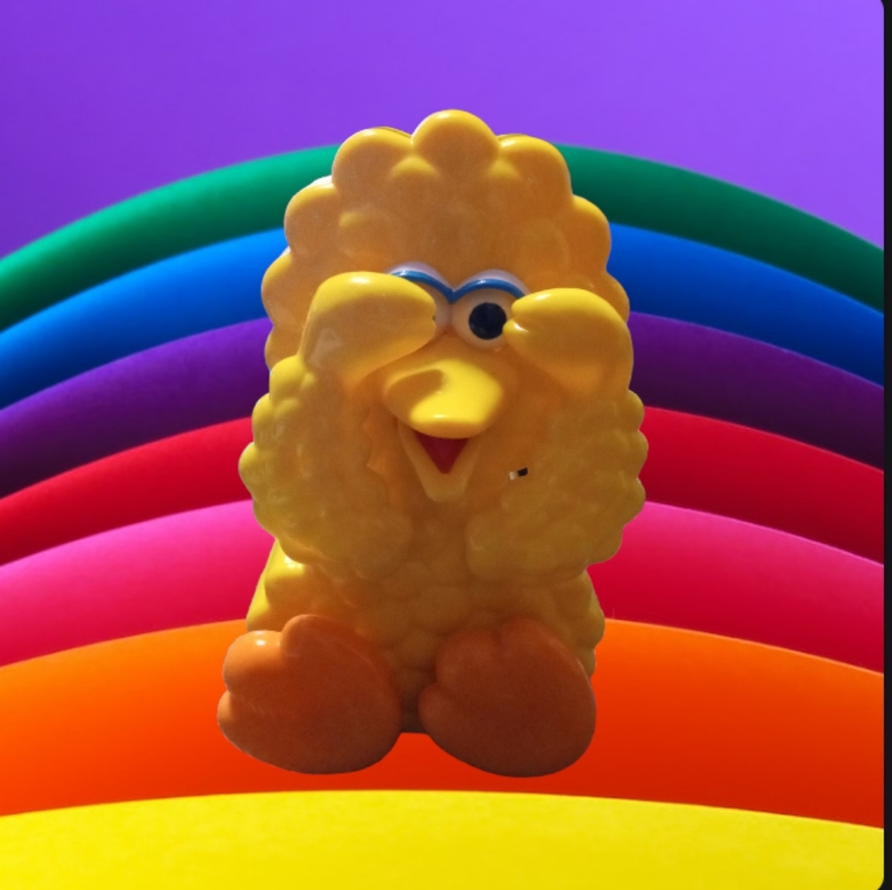 Adorable Vintage 1988 Peek A Boo Big Bird Musical Moving Toy
